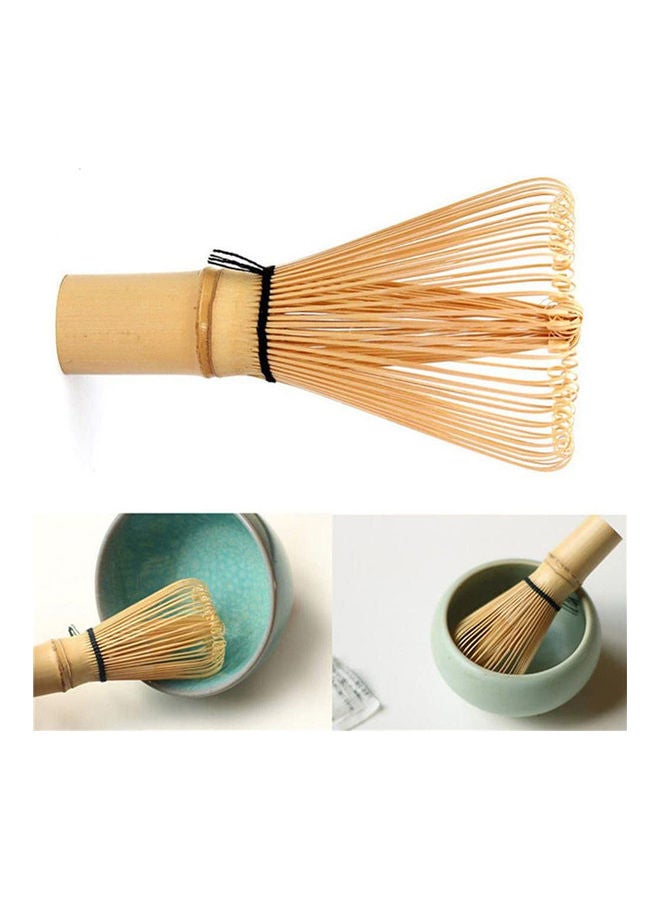 120 Prong Golden Bamboo Matcha Stirrer Beige 11x6x6cm  - Image 3