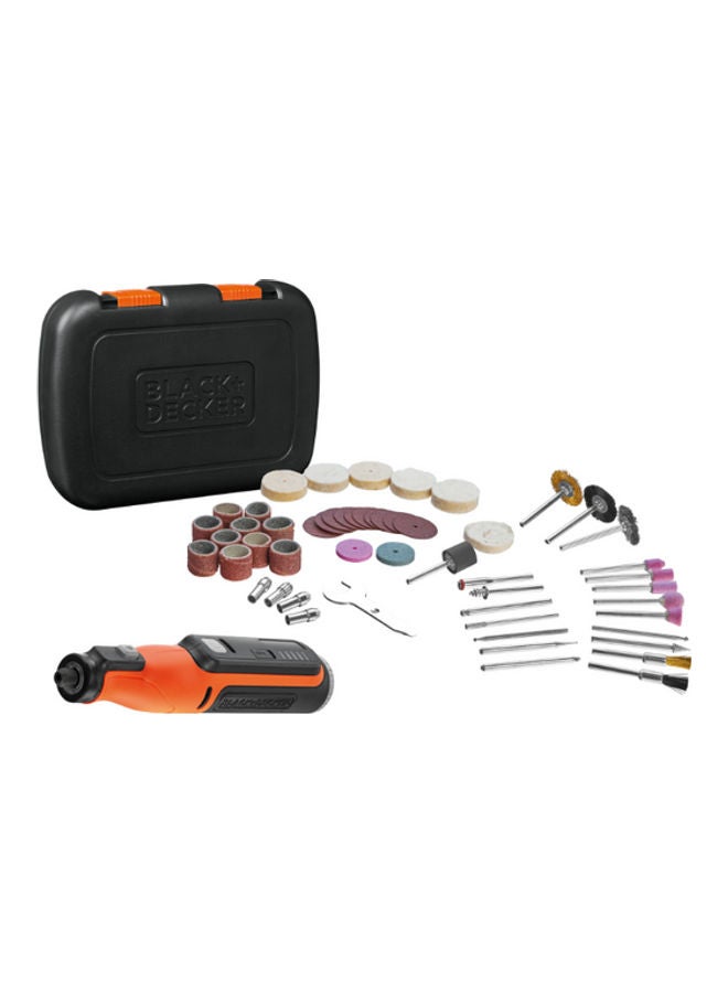 BLACK+DECKER - Cordless Multifunctional Rotary Tool With 52 Accessories And Kitbox 7.2V 1.5Ah BCRT8IK-XJ Orange/Black - Image 1