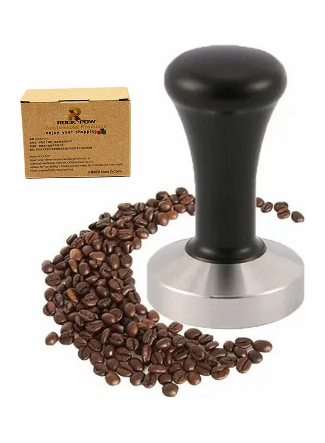 Rock Pow Stainless Steel Espresso Coffee Press Tamper Black/Silver 5.1cm - Image 1