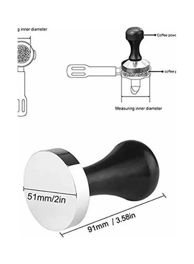 Rock Pow Stainless Steel Espresso Coffee Press Tamper Black/Silver 5.1cm - Image 2