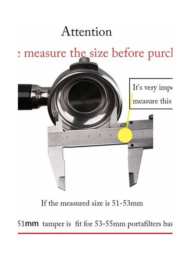 Rock Pow Stainless Steel Espresso Coffee Press Tamper Black/Silver 5.1cm - Image 3