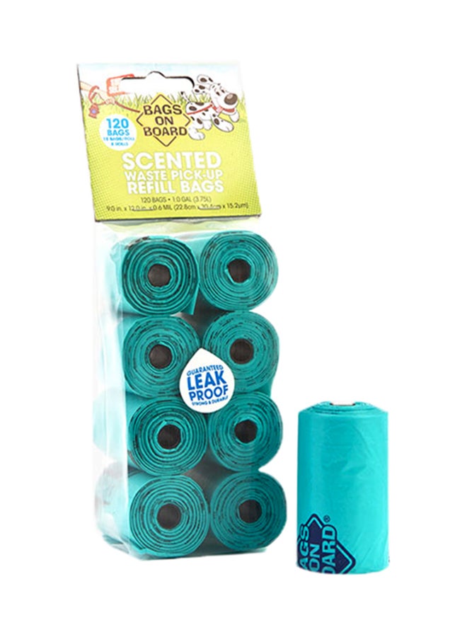 باجز أون بورد 15 Bags Scented Roll Pack Of 8 Green 3.75Liters 
