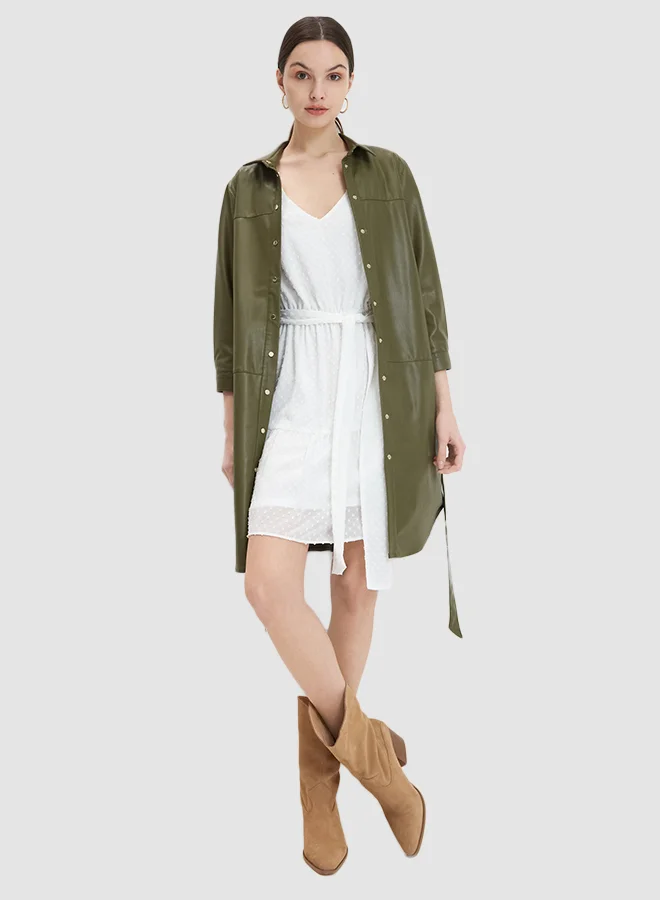 Mohito White Chiffon Mini Dress White