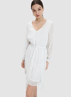 Mohito Plumeti Mini Dress White  - Image 1