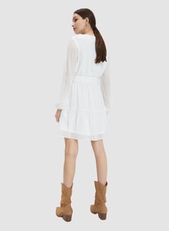 Mohito Plumeti Mini Dress White  - Image 4