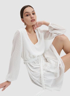 Mohito Plumeti Mini Dress White  - Image 2