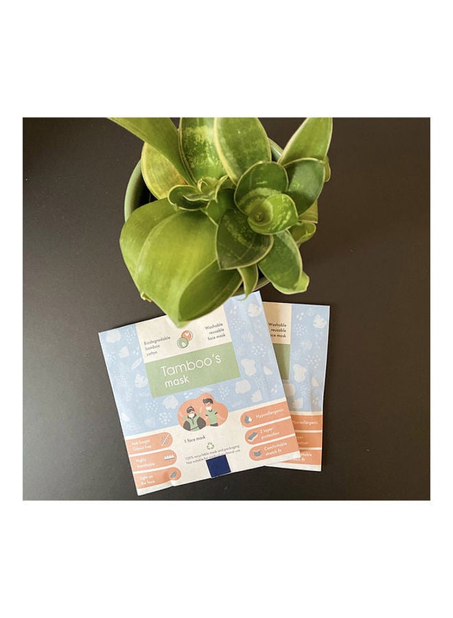 Tamboo's 2-Piece Eco Friendly Reusable Washable Soft Child Face Masks Deep Blue 26x10.5cm - Image 5