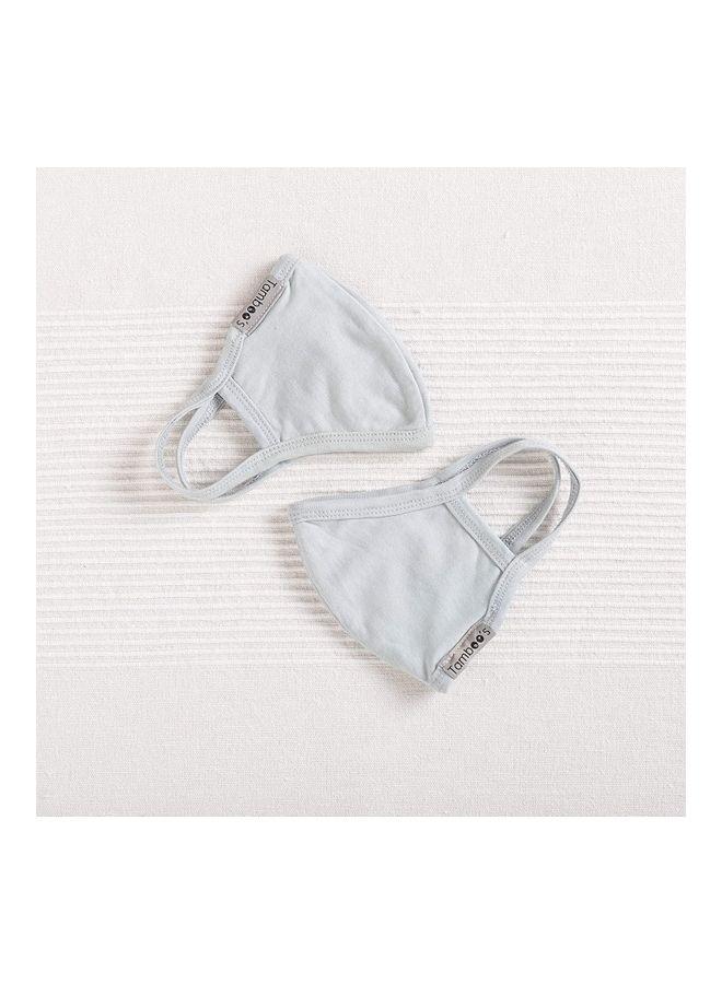 Tamboo's 2-Piece Eco Friendly Reusable Washable Soft Child And Adults Face Masks Includes 1xChild Face Mask 26x10.5 cm, 1xAdults Face Mask 30x13.5 cm Grey Mist - Image 1
