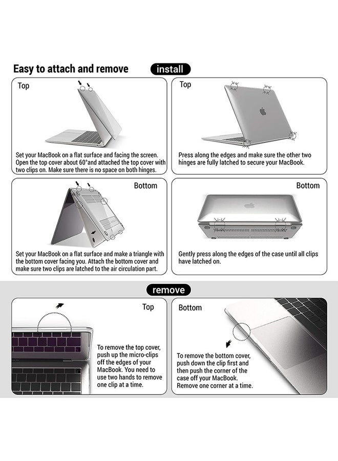 Theodor 2-Piece Protective Hardshell Rubberized Case Cover For MacBook Pro Silver - Image 3