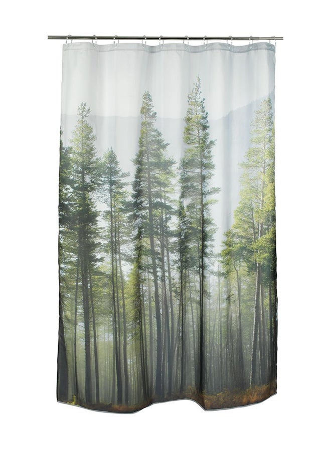 JYSK - Avesta Printed Shower Curtain White/Green/Black 200x150centimeter - Image 1