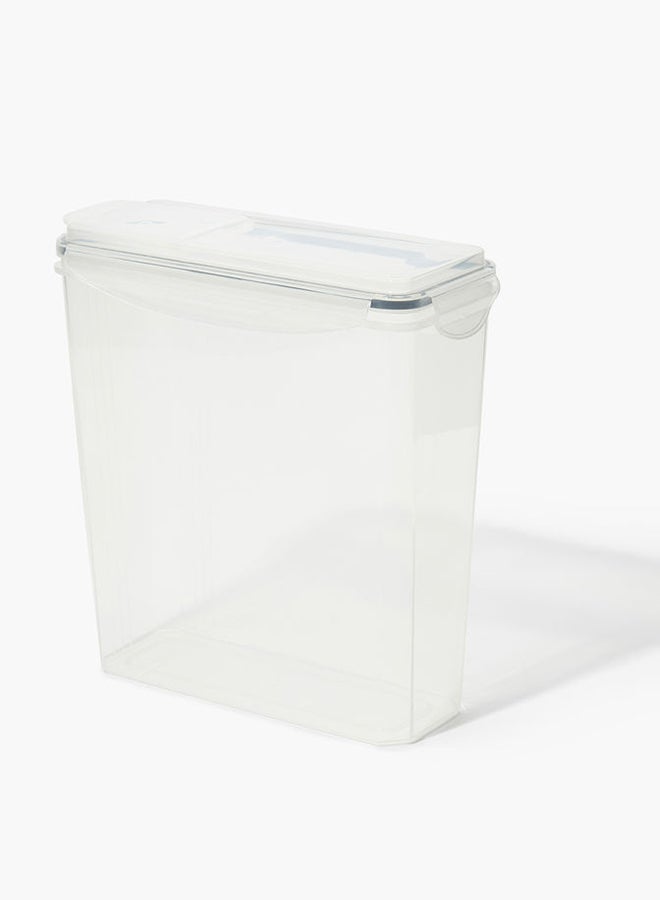 Amal - 4 Piece Food Storage Container Set - 3.7 L Each - With Labels And Pen - Food Storage Box - Storage Boxes - Kitchen Cabinet Organizers - Food Container - Clear/Grey Clear/Grey 3.7Liters - Image 1