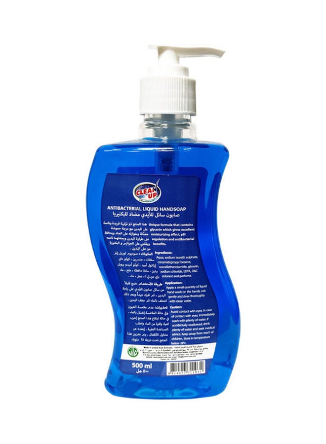 CLEAN UP Pack Of 5 Antibacterial Hand Soap Blue 500x5ml - Image 3