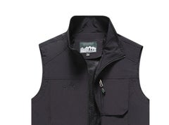 HALAMODO Outdoor Photography Loose Mesh Vest Black  - Image 3