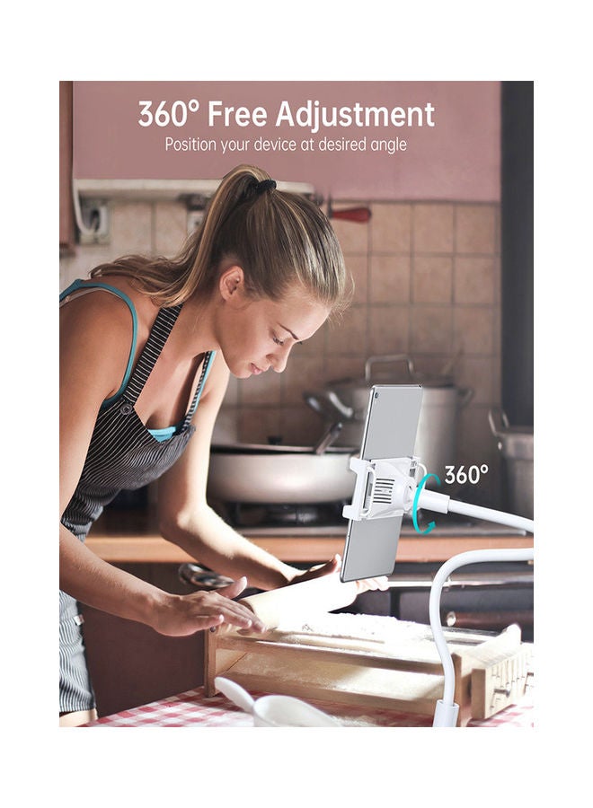 CHOETECH 2 In 1 Flexible Gooseneck Phone Mount & Fast Wireless Charger White - Image 4