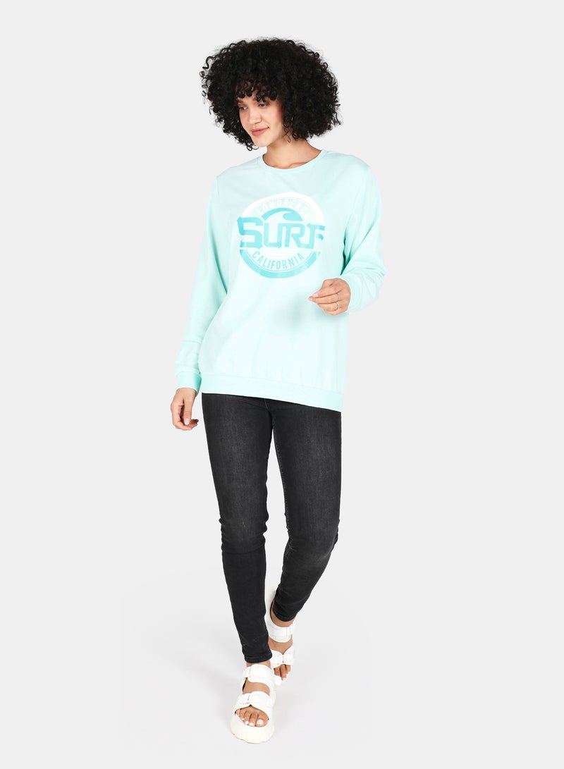 DRIP - Casual Graphic Printed Crew Neck Regular Fit Pullover Soothing Sea - Image 1