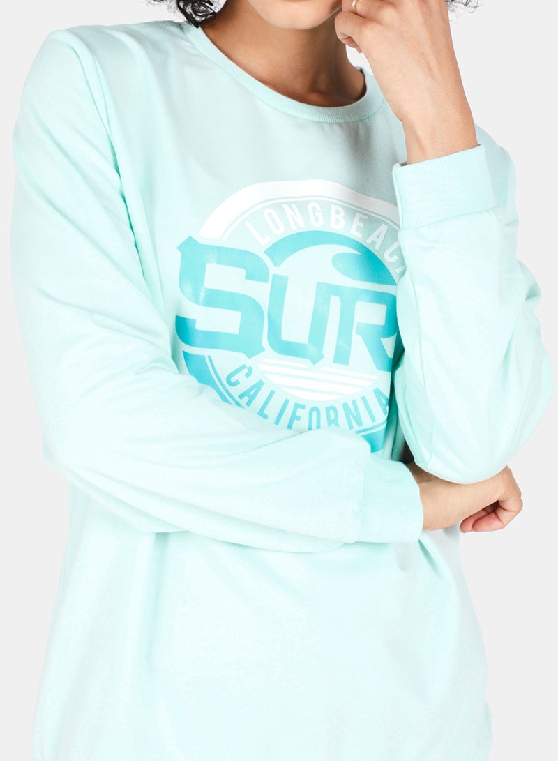 DRIP - Casual Graphic Printed Crew Neck Regular Fit Pullover Soothing Sea - Image 1