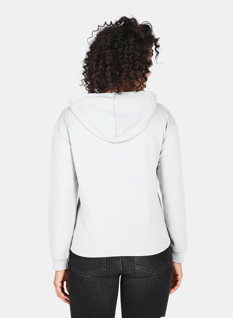 DRIP Graphic Printed Hooded Neck Long Sleeve Hoodie Grey  - Image 2