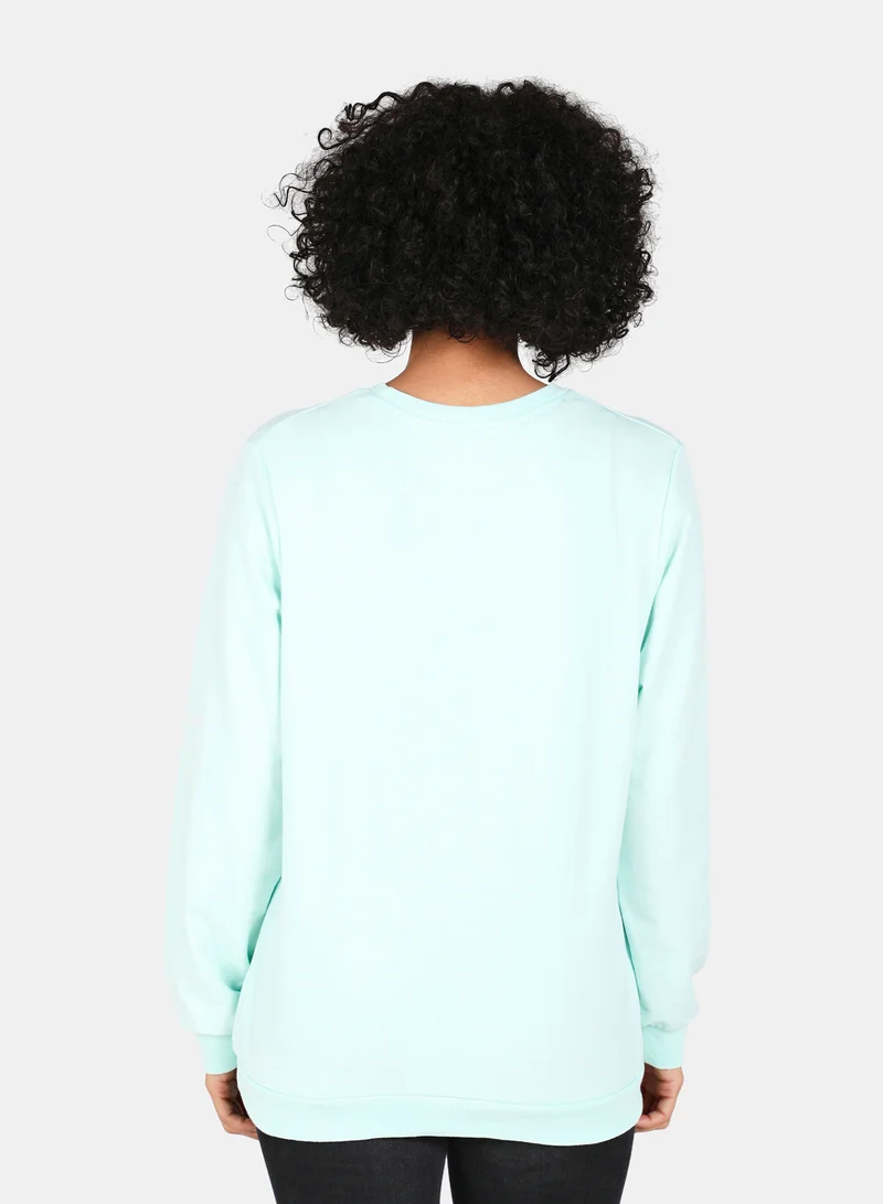 DRIP Casual Graphic Printed Crew Neck Regular Fit Pullover Soothing Sea