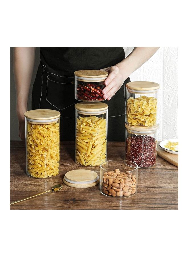 FUFU Glass Food Storage Container With Bamboo Lid Clear/Brown 1200ml  - Image 5