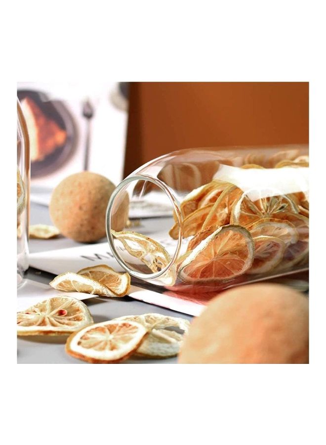 فوفو طقم مرطبانات زجاجية لتخزين الطعام مع غطاء بشكل كرة خشبية مكون من 3 قطع . شفاف 1200ملليلتر - Image 3