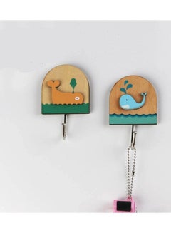 huanyin 2-Piece Wood Cartoon Wall Hook Multicolour 5.4X4.9X0.51cm  - Image 2