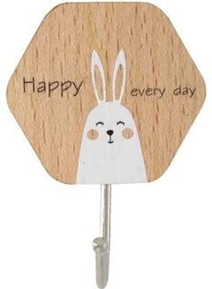 huanyin 3-Piece Wall Stick Hanging Door Wooden Hook Multicolour 5.4X4.9X0.51cm  - Image 2