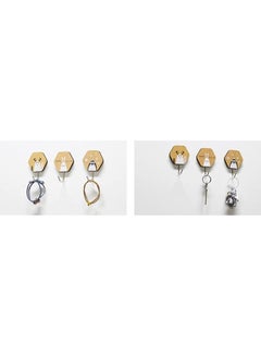 huanyin 3-Piece Wall Stick Hanging Door Wooden Hook Multicolour 5.4X4.9X0.51cm  - Image 5