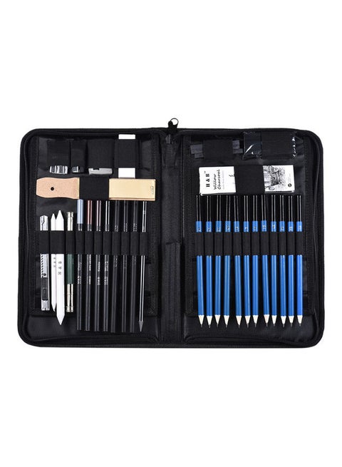 40 Piece Professional Drawing Pencils Kit Black
