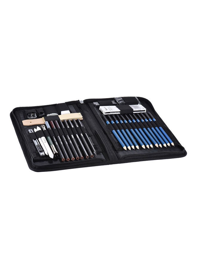 H&B - 40 Piece Professional Drawing Pencils Kit Black - Image 1