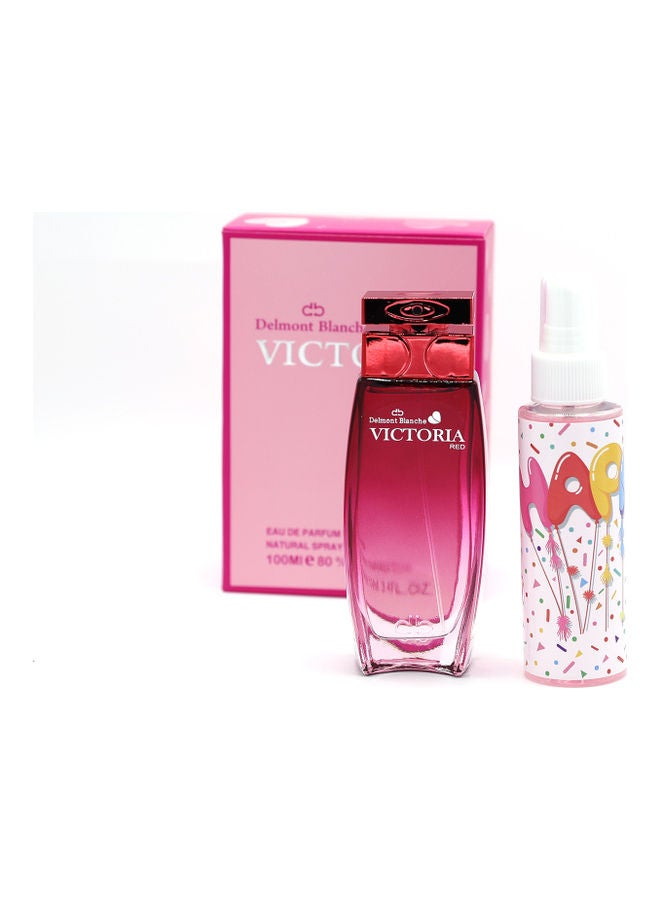 Delmont Blanche - Victoria Rose Gift Set (EDP 100ml, Body Splash 100ml) - Image 1