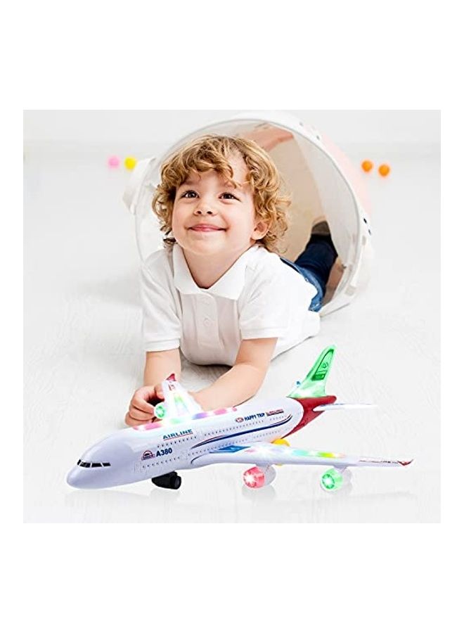 Toysery - A380 Model Airplane Toy With Flashing Light Up And Real Jet Sound Multicolour - Image 1