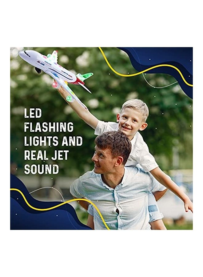 Toysery - A380 Model Airplane Toy With Flashing Light Up And Real Jet Sound Multicolour - Image 1