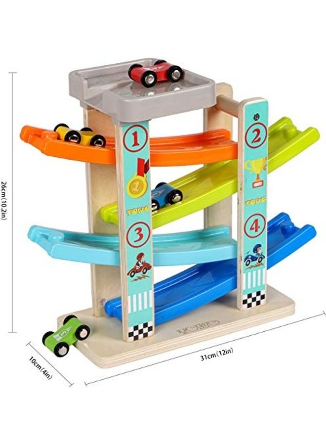 Toys of Wood Oxford - Wooden Car Ramp Toy Multicolour 26x31x10inch - Image 1