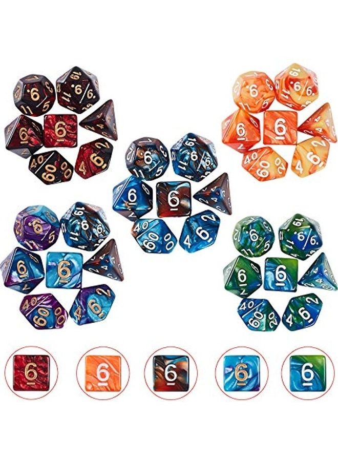QMAY 140-Piece Polyhedral Dice With Flannel Bag Set - Image 3