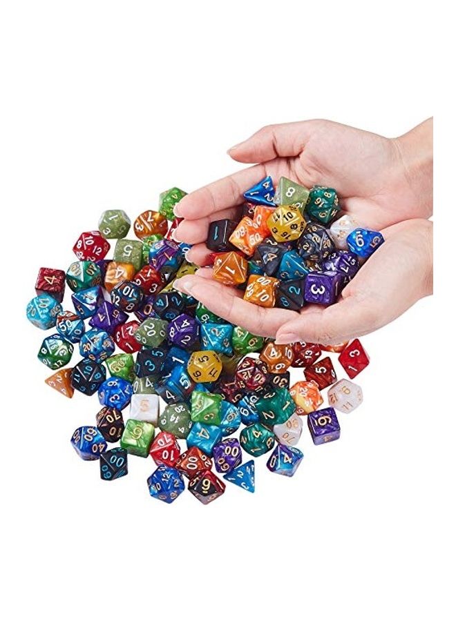 QMAY 140-Piece Polyhedral Dice With Flannel Bag Set - Image 5