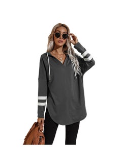 HALAMODO Long Sleeved Hooded Sweater Grey/White  - Image 1