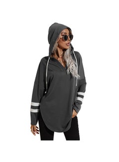 HALAMODO Long Sleeved Hooded Sweater Grey/White  - Image 3