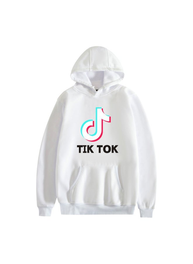 HALAMODO Tik Tok Print Hoodie White  - Image 1