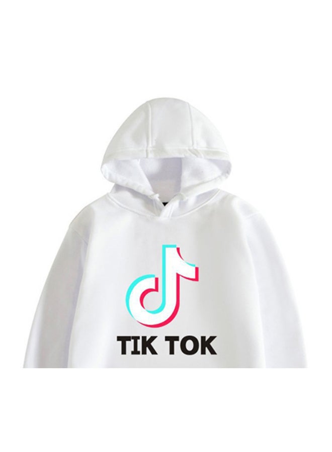 HALAMODO Tik Tok Print Hoodie White  - Image 2