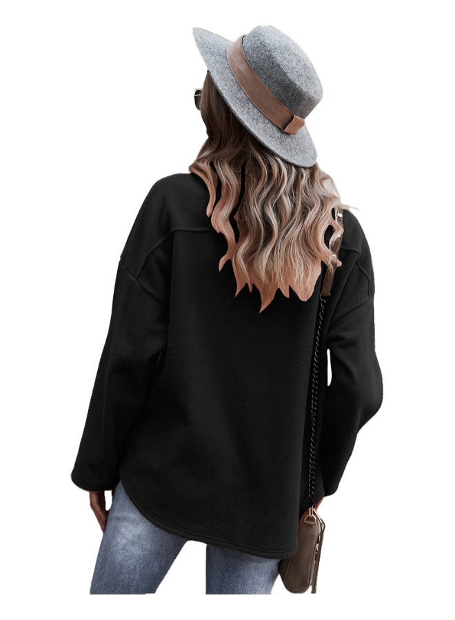 HALAMODO Thick Cardigan Sweater Black  - Image 2