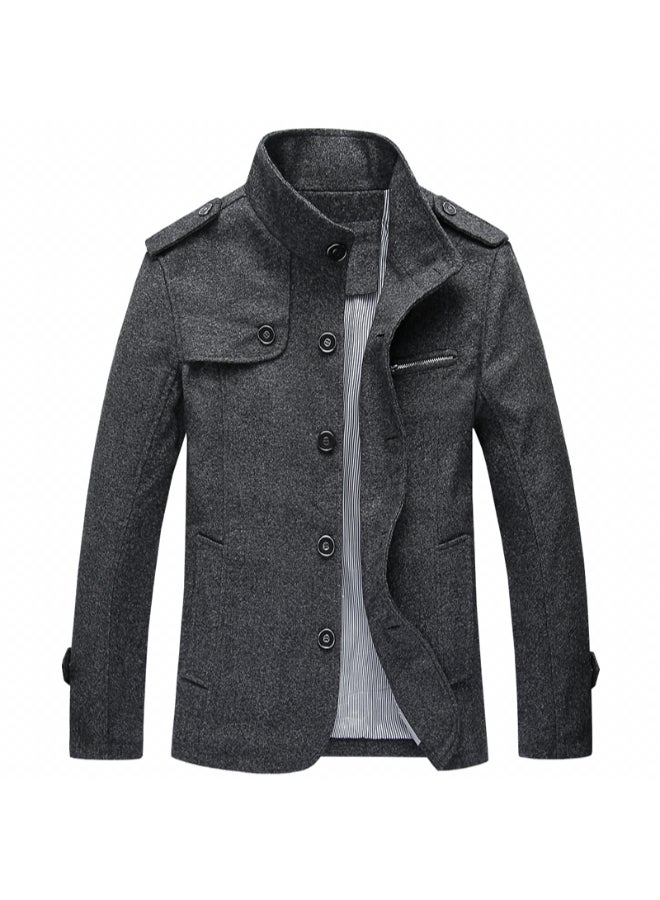 HALAMODO Casual Woollen Overcoat Grey  - Image 1