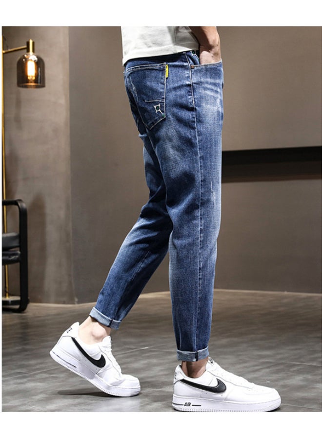 HALAMODO - Nine Points Casual Trousers Pants Blue - Image 1