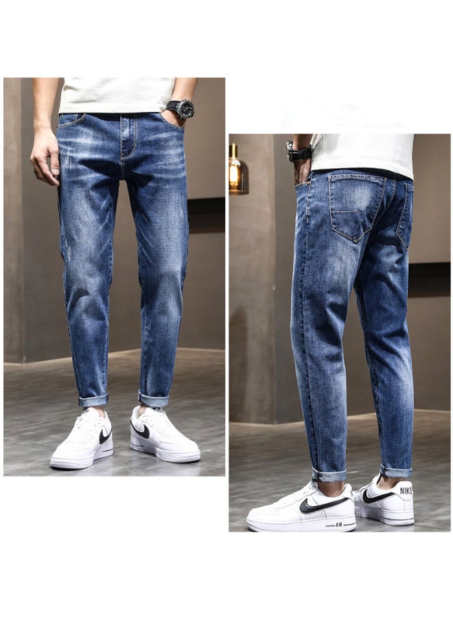 HALAMODO - Nine Points Casual Trousers Pants Blue - Image 1