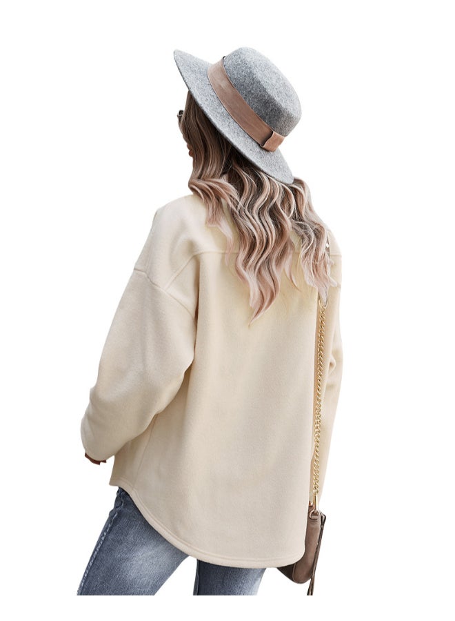 HALAMODO Thick Cardigan Sweater Beige  - Image 2