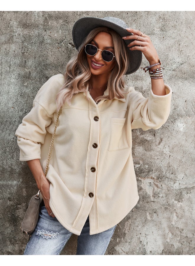 HALAMODO Thick Cardigan Sweater Beige  - Image 3
