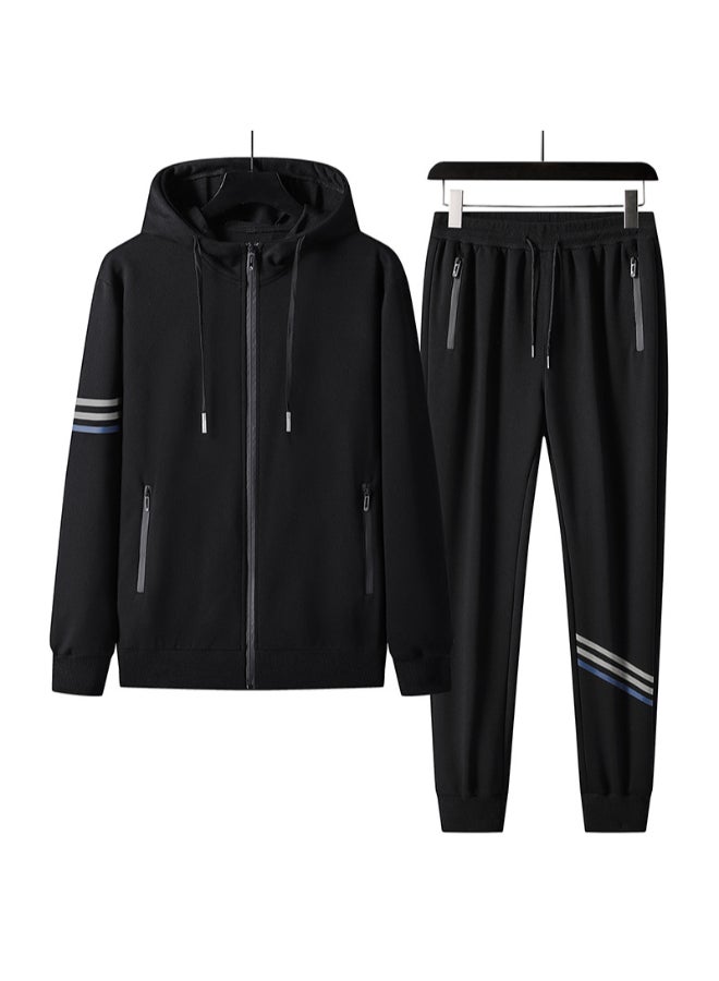 HALAMODO Sportswear Running Fitness Suit Black - Image 1