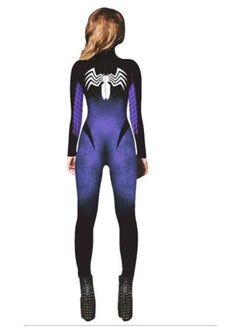 HALAMODO 3D Skull Digital Printing Tights Black/White/Blue  - Image 3