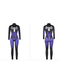 HALAMODO 3D Skull Digital Printing Tights Black/White/Blue  - Image 1