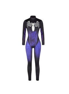 HALAMODO 3D Skull Digital Printing Tights Black/White/Blue  - Image 2
