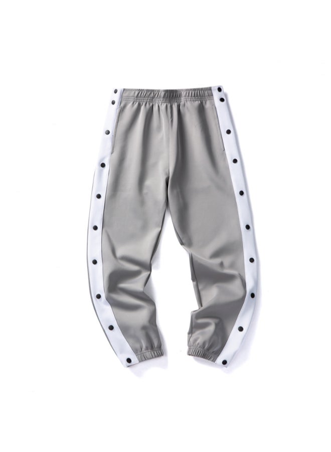 HALAMODO Loose Basketball Sweatpants Grey/White  - Image 1